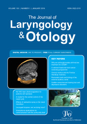 The Journal of Laryngology and Otology Issue January 2016