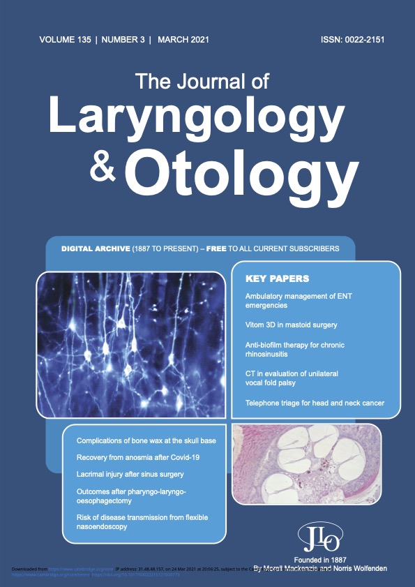 The Journal of Laryngology and Otology March 2021 Issue