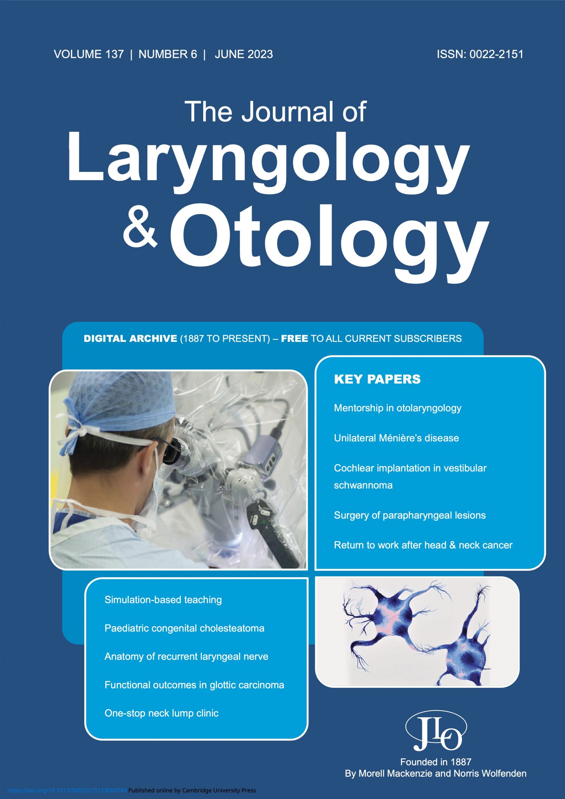 The Journal of Laryngology and Otology June 2023 Issue